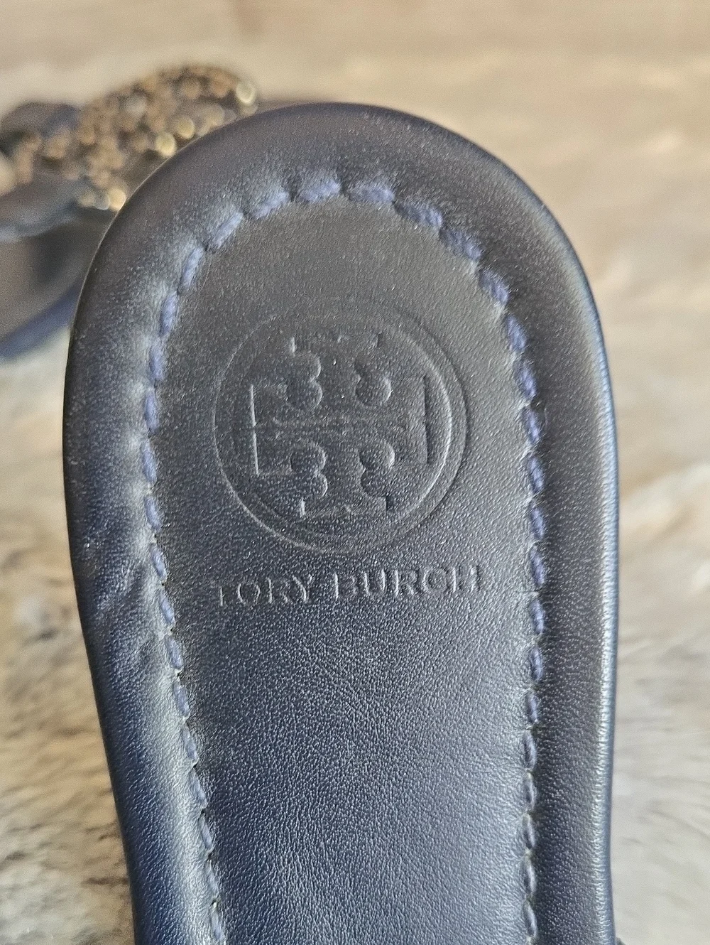 Tory Burch Navy Flip Flops, Womens Size 8.5